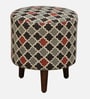 Drake Fabric Seating Stool In Provincial Teak Finish