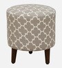 Drake Fabric Seating Stool In Provincial Teak Finish