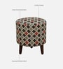 Drake Fabric Seating Stool In Provincial Teak Finish