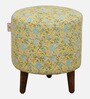 Drake Fabric Seating Stool In Provincial Teak Finish