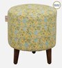 Drake Fabric Seating Stool In Provincial Teak Finish