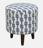 Drake Fabric Seating Stool In Provincial Teak Finish