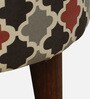 Drake Fabric Seating Stool In Provincial Teak Finish