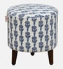 Drake Fabric Seating Stool In Provincial Teak Finish