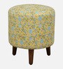 Drake Fabric Seating Stool In Provincial Teak Finish