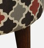 Drake Fabric Seating Stool In Provincial Teak Finish
