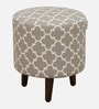 Drake Fabric Seating Stool In Provincial Teak Finish