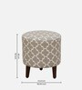 Drake Fabric Seating Stool In Provincial Teak Finish