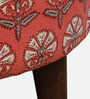 Drake Fabric Seating Stool In Provincial Teak Finish