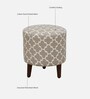 Drake Fabric Seating Stool In Provincial Teak Finish