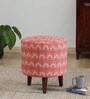 Drake Fabric Seating Stool In Provincial Teak Finish