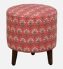 Drake Fabric Seating Stool In Provincial Teak Finish