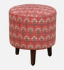 Drake Fabric Seating Stool In Provincial Teak Finish