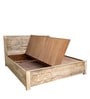 Dravidian Queen Size Bed With Box Storage Vintage White Finish