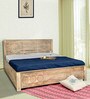 Dravidian Queen Size Bed With Box Storage Vintage White Finish