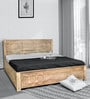Dravidian Queen Size Bed With Box Storage Vintage White Finish