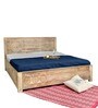 Dravidian Queen Size Bed With Box Storage Vintage White Finish