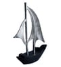 Dream Boat Silver& Black Aluminium Showpiece