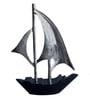 Dream Boat Silver& Black Aluminium Showpiece