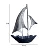 Dream Boat Silver& Black Aluminium Showpiece