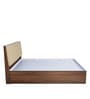 Dream Queen Size Upholstered Bed with Storage In Light Brown Finish