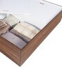 Dream Queen Size Upholstered Bed with Storage In Light Brown Finish