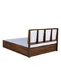 Dream Queen Size Upholstered Bed with Storage In Light Brown Finish