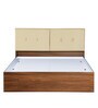 Dream Queen Size Upholstered Bed with Storage In Light Brown Finish