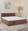 Dreamer Sheesham Wood King Size Bed in Teak Finish with Drawer Storage