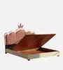 Dreamy Palace Leatherette Kids Twin Bed With Box Storage In Pink And White Colour