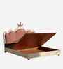Dreamy Palace Leatherette Kids Twin Bed With Box Storage In White And Pink Colour