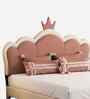 Dreamy Palace Leatherette Kids Twin Bed With Box Storage In White And Pink Colour