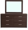 Kazue Six Drawer Dressing Table in Chocolate Beech Finish