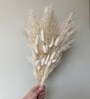 Dried White Artificial 5 Pampas and 10 Bunny Tails Bunches