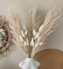 Dried White Artificial 5 Pampas and 10 Bunny Tails Bunches