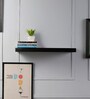 Engineered Wood Floating Book Shelf In Black Colour