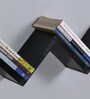 Engineered Wood Zigzag Floating Book Shelf In Black Colour