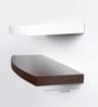 Set Of 2 Engineered Wood Floating Book Shelf In White & Brown Colour