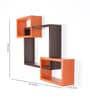 Set Of 3 Engineered Wood Intersecting Book Shelf In Orange & Brown Colour