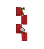 Engineered Wood Zigzag Corner Wall Shelf in Red Colour