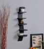 Engineered Wood Snack Shape Floating Wall Shelf In Walnut Colour