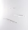 Set of 3 Engineered Wood Floating Book Shelf in White Colour
