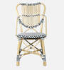 Driftwood Haven Wicker Dining Chair in Black & White Colour