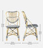 Driftwood Haven Wicker Dining Chair in Black & White Colour
