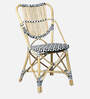 Driftwood Haven Wicker Dining Chair in Black & White Colour