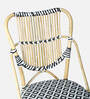 Driftwood Haven Wicker Dining Chair in Black & White Colour