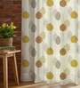 Drops Mustard Floral Polyester Curtains for Long Door Pack of 2