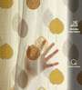 Drops Mustard Floral Polyester Curtains for Long Door Pack of 2