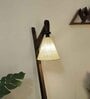 Druid Wooden Floor Lamp with Jute Shade & Brown Base