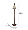 Druid Wooden Floor Lamp with Jute Shade & Brown Base
